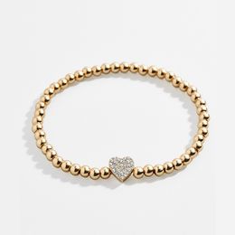 Versatile European and American Valentine's Day Love Full Diamond Bracelet with Round Beads Handmade Beaded Love Bracelet
