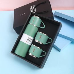 Water Bottles 304 Double Stainless Steel Vacuum Flask Gift Set Thermos Insulated Travel Business Car Tea Cup Drinkware 230510