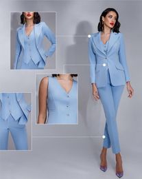 2023 Spring and Summer Solid Colour Vest Suit Jacket Fashion Temperament High Waist Pant Three-piece Women's Pants