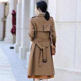 Women's Trench Coats Women's Coat Raincoats Jackets Spring Autumn Long Tops Korean Fashion Slim Fit Basic Wholesale