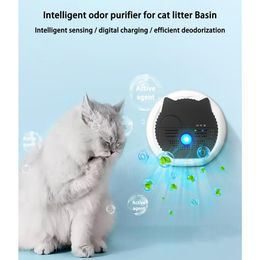 Supplies Pet Smart Air Purifier Deodorant Artifact 360° Sterilization Cat Litter Box Deodorizer Cat Disinfection Two Modes Ozone Remove