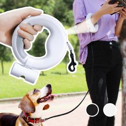 Dog Collars Retractable Leash Automatic Lock Pet Lead With Led Light Poop Bag Holder Quick Release For Dogs Traction Running Accessories