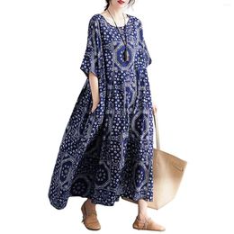 Casual Dresses Button Front Dress Thin Cotton Spliced Striped Maxi Women Loose Print Below Knee For