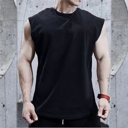 Men's Tank Tops Summer Plain Mens Fitness Singlets Loose Mesh Bodybuilding Top Men Gym Clothing Sporting Oversized Muscle shirt 230509