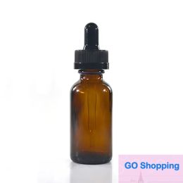 Wholesale amber clear blue green boston glass dropper bottle with childproof cap eliquide ejuice essential oils bottle 100pcs 30ml 1oz