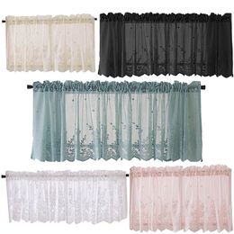 Curtain Modern Lace Jacquard Window Valance Hem Coffee Short for Cabinet Door Bedroom Home Decor 230510