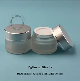 5pcs/Lot 15g PromotionFrosted Glass Cream Jar 1/2OZ Cosmetic Small Refillable Bottle 15ml Vial Facial Mask Container Packaging