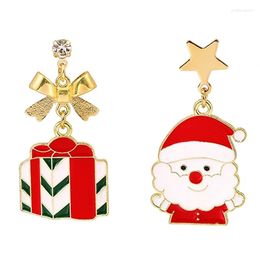 Dangle Earrings ZHINI Resin Cute Santa Claus For Women Fashion Gold Color Star Statement Earring Party Jewelry Pendientes