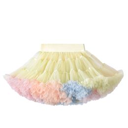 Skirts Pop Pink Kid UpgradeTutu Skirt for Girls with Gold Glitter Stars Fluffy Tulle Skirt Children Princess Skirts Child Clothes Pixie 230510