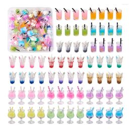 Pendant Necklaces 1 Box Glass Bottle Imitation Bubble Tea Pendants Colorful Making Kits For DIY Bracelet Necklace Decor Crafts Accessories