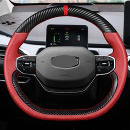 Steering Wheel Covers Hand Sewn Cover Sport Style For Geely Geometry C 2023 Car AccessoriesSteering