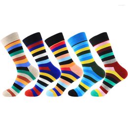 Men's Socks Arrival Mens Cotton Fit For 38-47 EU Size 7.5-12 US Casual Stripe Soft Breathable Winter Summer