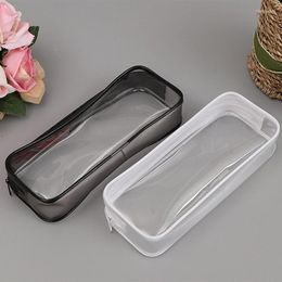 Large Soft Clear Pencil Case Office Waterproof Cases Stationary Storage Student Supplies Pen Box INS Simple Bag