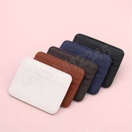 Women New Thin Pu Leather Mini Credit Card Holder Men Business Small Slim Card Wallet Id Card Case 5 Slots Purse Cardholder