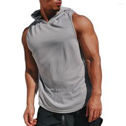 Men's Tank Tops Summer Men Round Neck Sleeveless Vest Loose Hooded Undershirt Fitness Men's Tracksuit XXXL