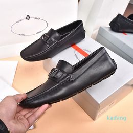 Men Black Leather Loafers Gentleman Driving Shoes Casual Penny Loafer Business