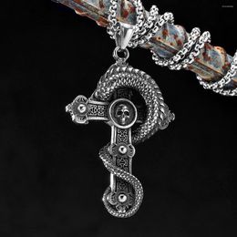 Chains Dragon Circling Cross Religion Stainless Steel Men Women Necklaces Pendants Chain Punk Trendy Jewellery Creativity Gift Wholesale