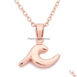 Pendant Necklaces New Fashion Wave Necklace Women S Sier Rose Gold Charm Jewellery Gift Drop Delivery Pendants Dh5Kp