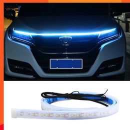 New Led Car Hood Lights Universal Headlight Strip Flexible Car Decorative Atmosphere Lamps DRL Auto Daytime Running Lights 12V