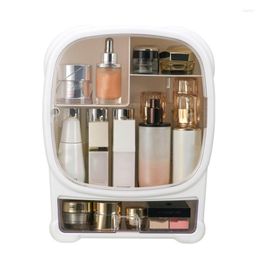 Storage Boxes High-capacity Drawer Makeup Organizer Wall-Mounted Bathroom Accessories Free Punching Transparent Dustproof Box