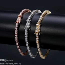 Designer Bracelet diamond tennis bracelets for women Luxury Jewelry gift 3 4 5 6 mm 7 8 inch fashion Zircon Link Chain bangles Men Hip Hop diamonds stainless steel