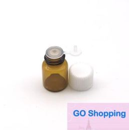 Wholesale Essential Oil Glass Bottle with Orifice Reducer Siamese Plug Perfume Sample Bottles 2ml Amber Vials 100pcs 2cc