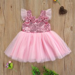 Girl Dresses 0-4Y Kids Girls Princess Dress Baby Summer Clothing Toddler Sleeveless Sequin Tulle Tutu Children Casual