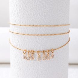 Fashion New Letter Love Heart Hollow Multi-layer Anklets for Women Beach Barefoot Star Sequins Gold Colour Chain Ankle Bracelet