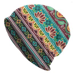 Berets Bohemian Floral Geometric Mandala Beanie Bonnet Knit Hats Unisex Adult Moroccan Flower Kilim Art Winter Skullies Beanies Caps