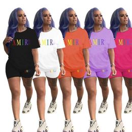 Plus Size 3xl 4xl 5xl Designer Womens Tracksuits Two Piece Set Letter Print T-shirt And Shorts Set Sports Outfits