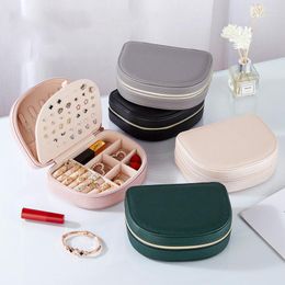 Jewelry Pouches Boxes Portable PU Leather Candy Color Organizer Display Travel Case Earrings Necklace Ring Box