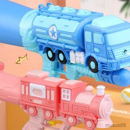 Sand Play Water Fun Large-capacity Pump-pull Water Gun Car Train Style Summer Beach Park Outdoor Birthday Party Water Toys Gifts New