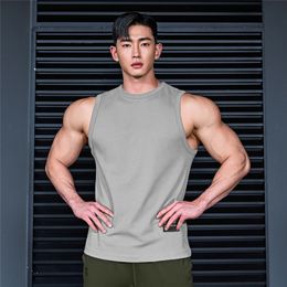 Men's Tank Tops tank tops shirt gym fitness clothing Solid color vest sleeveless cotton top Tanks Men bodybuilding hombre man clothes 230509