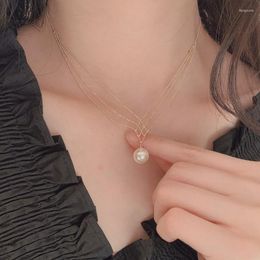 Pendant Necklaces Luxury Multilayer Chain Necklace For Women Simulated Pearl Cute Butterfly Neck Girl Wedding Jewellery Gifts