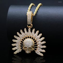 Pendant Necklaces Rock Cool Hip Hop Iced Out Full Cubic Zircon Rope Chain Skeleton & Necklace For Men Jewelry Women Choker