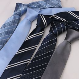 Business Casual Narrow 6cm Men's Ties Fashion Neckties Classic Mens Stripe Party Wedding Workplace Tie Jacquard Woven Silk