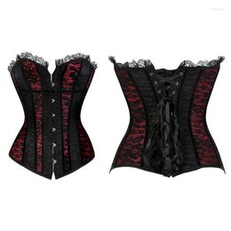 Belts Overbust Corset Longline Shapewear Women Bustier Top Sexy Lingerie Floral Corselet Vintage Espartilho Lace GothicBelts