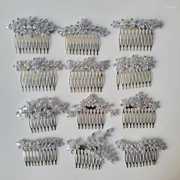 Hair Clips SLBRIDAL Trendy Sparkling Prong Setting Cubic Zircon Bridal Wedding Comb Women Girls Jewelry Daily Fashion Accessories