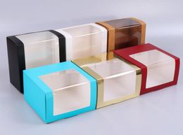 50pcs Paper Hat Box With PVC Window Baseball Cap Beret Party Hat Packing Boxes Gift Packaging Box Favor gifts