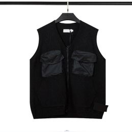Mens vest designer jacket work clothes large pocket vest Knit quick-drying fabric fashion womens Weave vest top Plus Size M-2XL