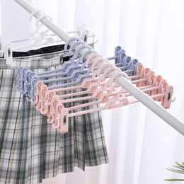 Organization 10pcs Nonslip Pants Hanger Clothes Organizer Trouser Hanger Skirt Underwear Drying Rack PP Material Wardrobe Storage Space Save