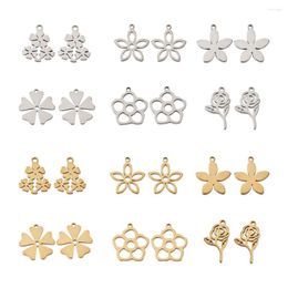 Pendant Necklaces 1Bag 304 Stainless Steel Flower Butterfly Pendants Laser Cut Charms For Jewellery Making DIY Bracelet Necklace Earrig Decor