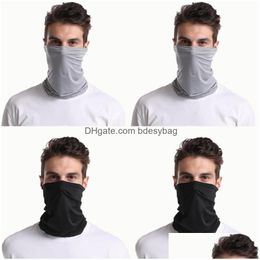 Bandanas 4Pcs Neck Gaiter Cooling Bandana Running Hiking Headwear Summer Seamless Sunblock Mtifunctional Scarf Face Er Sports Drop D Dhozv