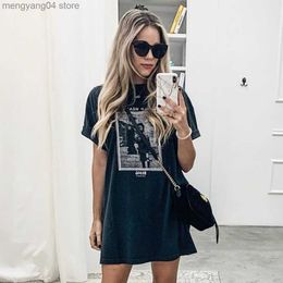 Women's T-Shirt Wild Heart Long T-shirt Women Summer Cotton Graphic Fade Vintage Tees Tops 2021 Femme Fashion Shirt Dress Oversized Tshirt T230510