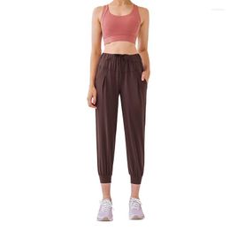 Active Pants 2023women Sports Fitness Yoga Leggings Athletic Gym Run Clothing Low Waist Elastic Drawstring With Pockets Outdoor Leisure