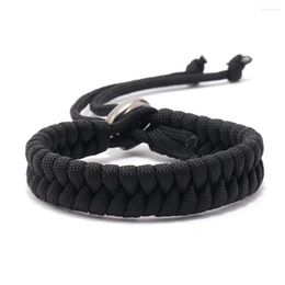 Strand Charm Black Braided Paracord Camping Bracelet Men Classic Hiking Outdoor Accessories Pulseira Masculina