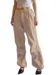 Casual Dresses Low Waisted Jeans For Women Aesthetic Vintage Baggy Cargo Pants Patchwork Straight Wide Leg Trousers