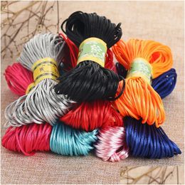 Cord Wire 1Mm Polyester Fibre Beading Rope Thread String For Diy Necklace Bracelet Jewelry Findings Making Drop Delivery Co Dhgarden Dh7Tx