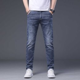 Men's Jeans 2023 New Men's Jeans Fashion Comfortable Fashion Elastic Slim Fit Straight Sleeve Casual Denim Men's Pants Z0508