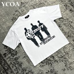 Men's T-Shirts Men Streetwear Hip Hop T Shirt Oversized Graphic Retro Vintage Harajuku Loose Cotton Tees Korean Fashion Y2k Aesthetic Clothes 230510